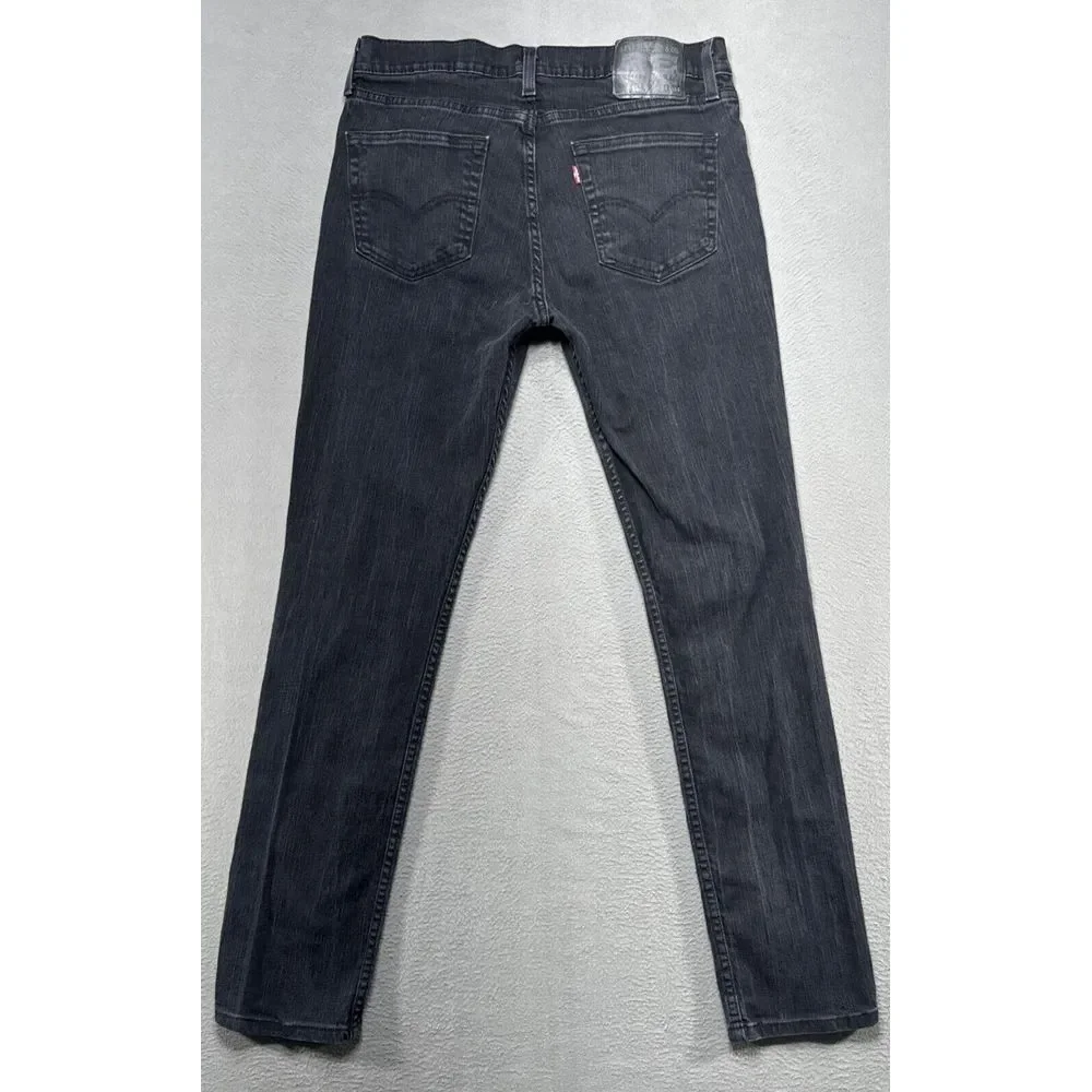 Levis Jeans 511 Mens 34x34 (32x33) Black Slim American Gothic Emo Workwear Denim